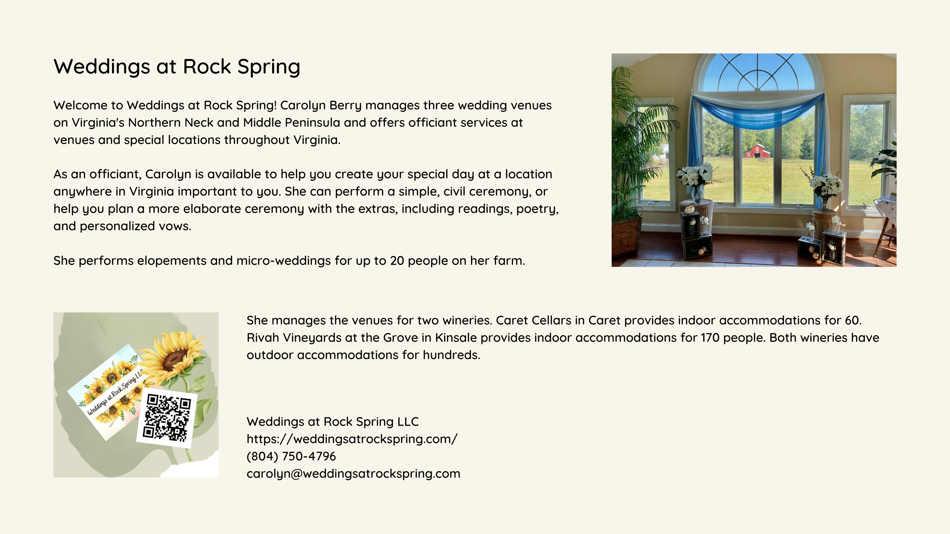 Weddings at Rock Spring LLC